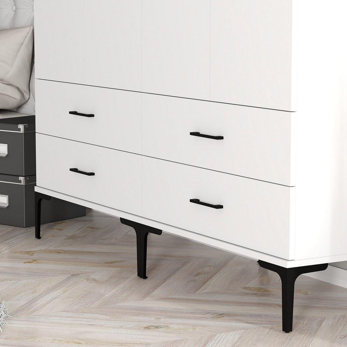 Ντουλάπα Pagoneri Λευκό 160x47.5x201.4 εκ. Μελαμίνης - Pakobazaar