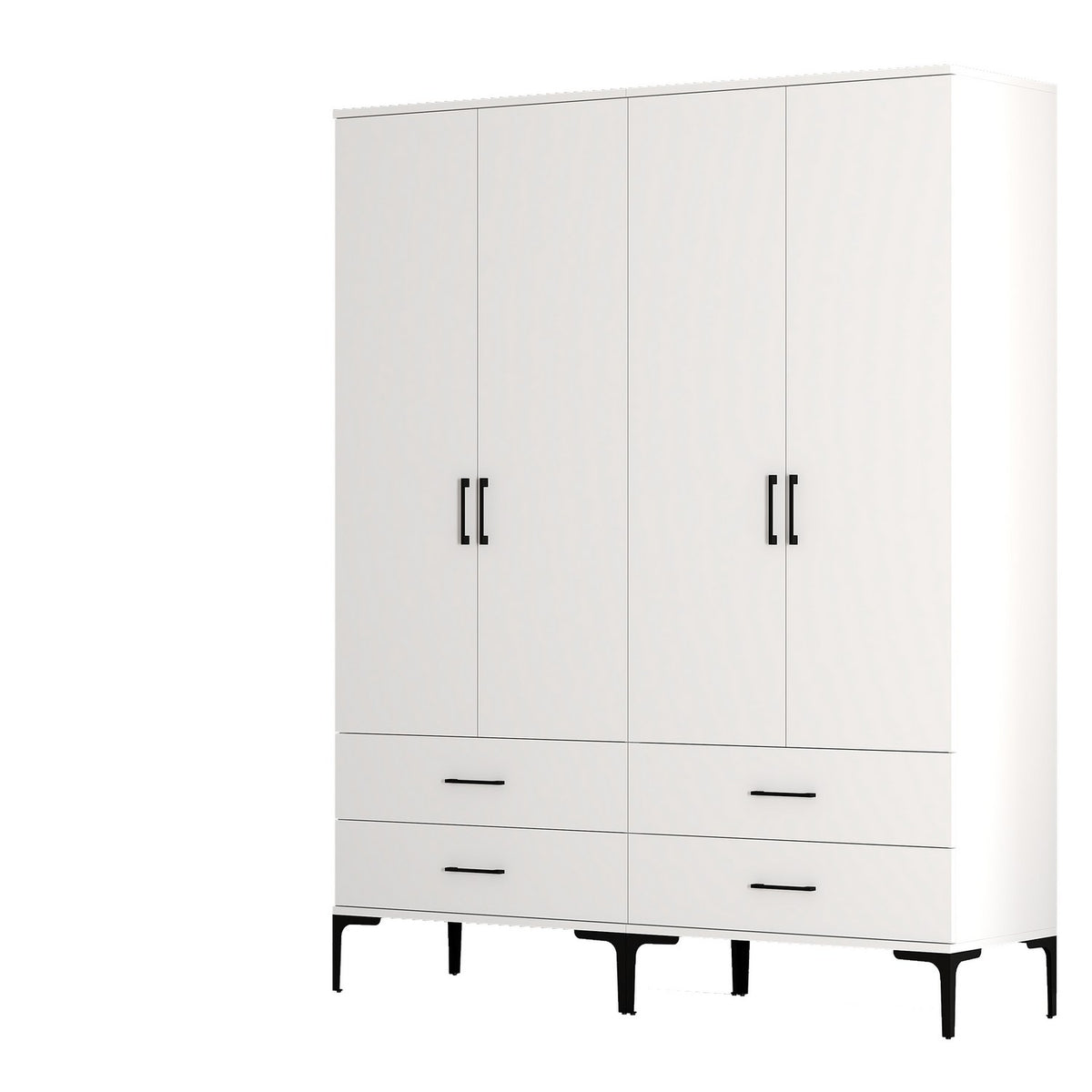 Ντουλάπα Pagoneri Λευκό 160x47.5x201.4 εκ. Μελαμίνης - Pakobazaar
