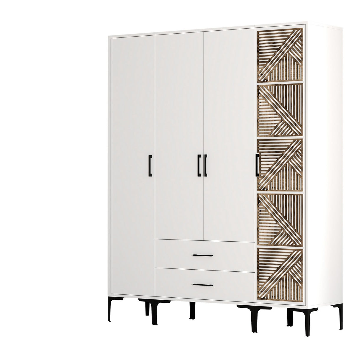 Ντουλάπα Ormylia Λευκό 160x47.5x201.4 εκ. Μελαμίνης - Pakobazaar