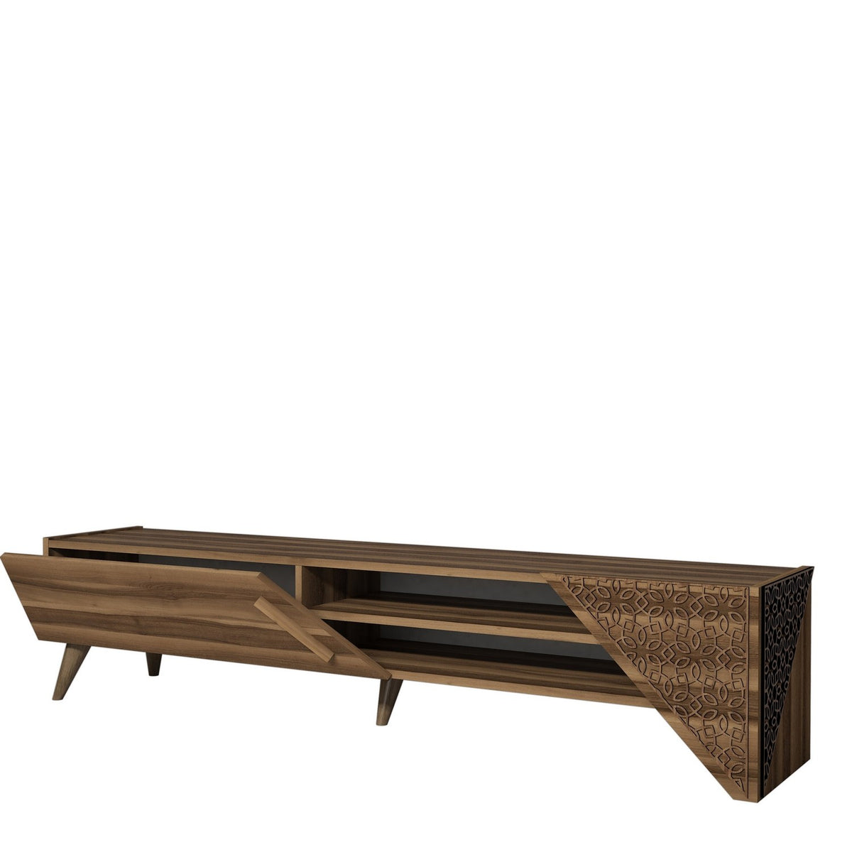 Έπιπλο Τηλεόρασης Neda Καρυδί 180x40x37 εκ. Μελαμίνης