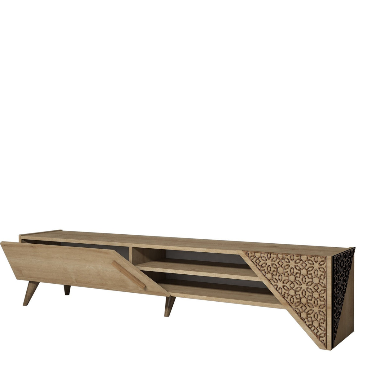 Έπιπλο Τηλεόρασης Neda Δρυς 180x40x37 εκ. Μελαμίνης