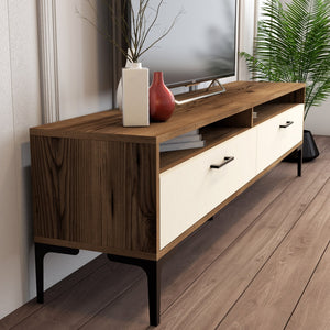 Έπιπλο Τηλεόρασης Omalos Καρυδί - Κρεμ 180x47x35 εκ. Μελαμίνης