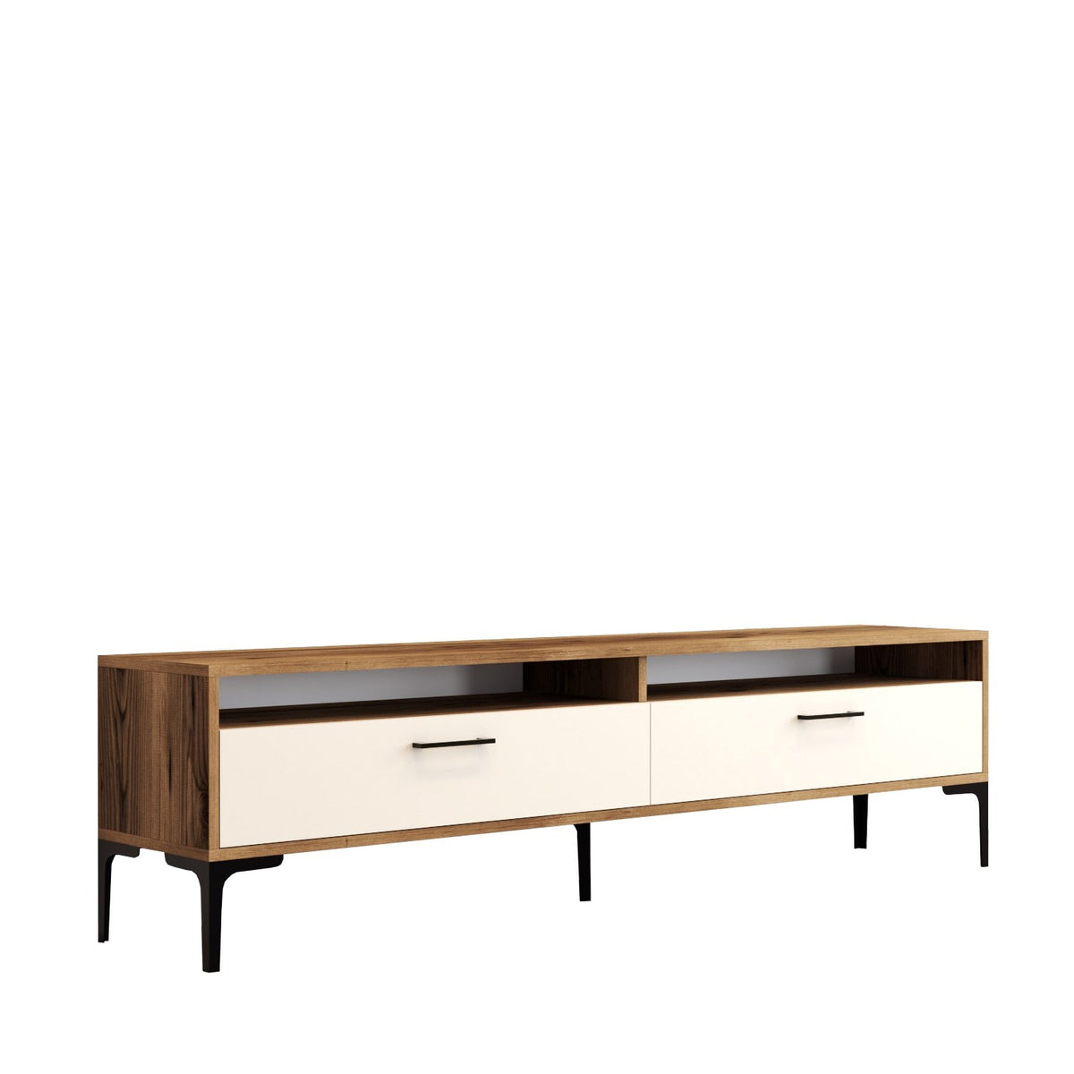 Έπιπλο Τηλεόρασης Omalos Καρυδί - Κρεμ 180x47x35 εκ. Μελαμίνης