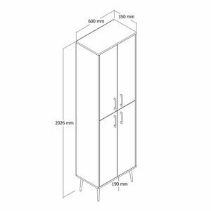 Παπουτσοθήκη Nikiti Λευκό - Χρυσό 60x35x202 εκ. Μελαμίνης