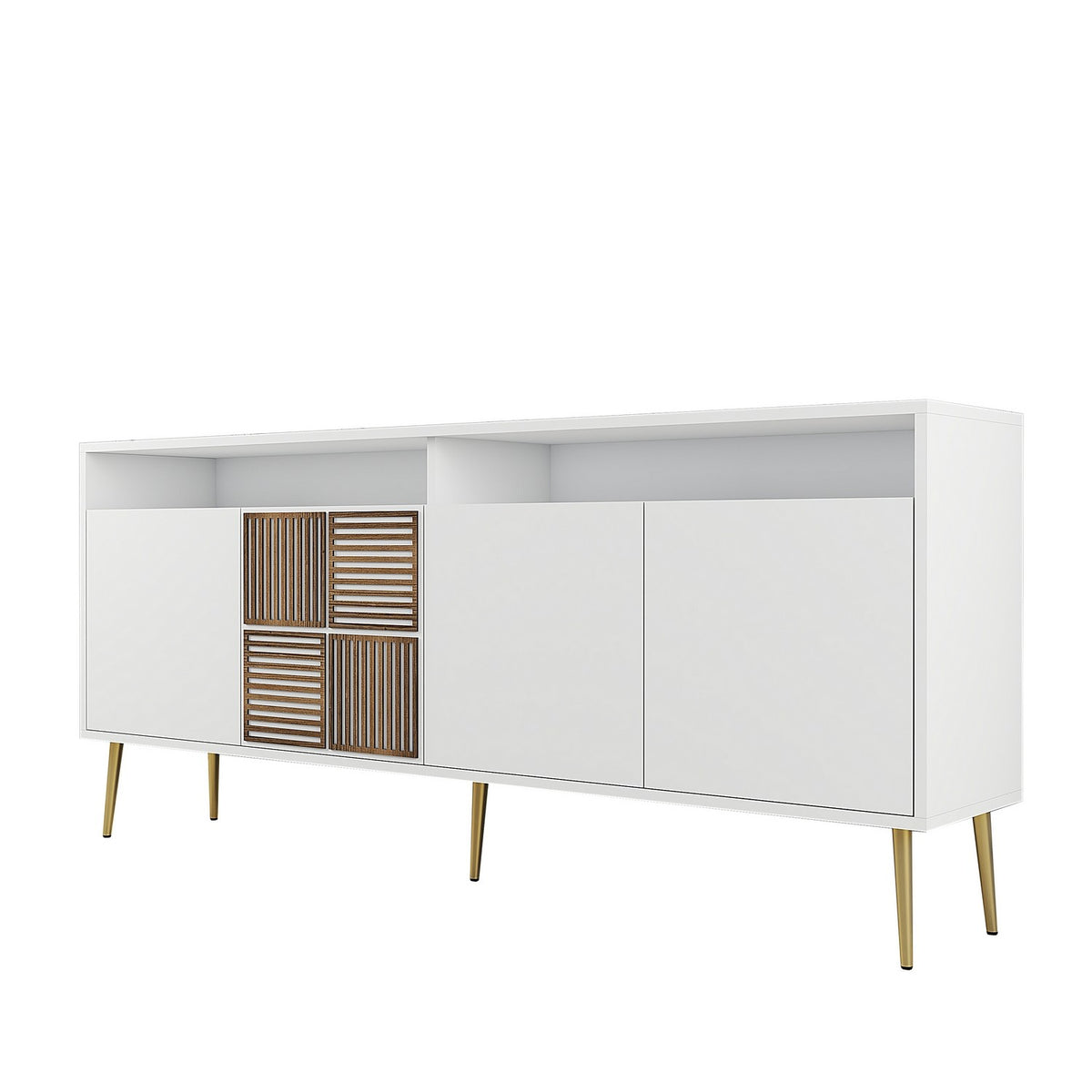 Κονσόλα Plastira Λευκό - Χρυσό 180x35x77 εκ. Μελαμίνης