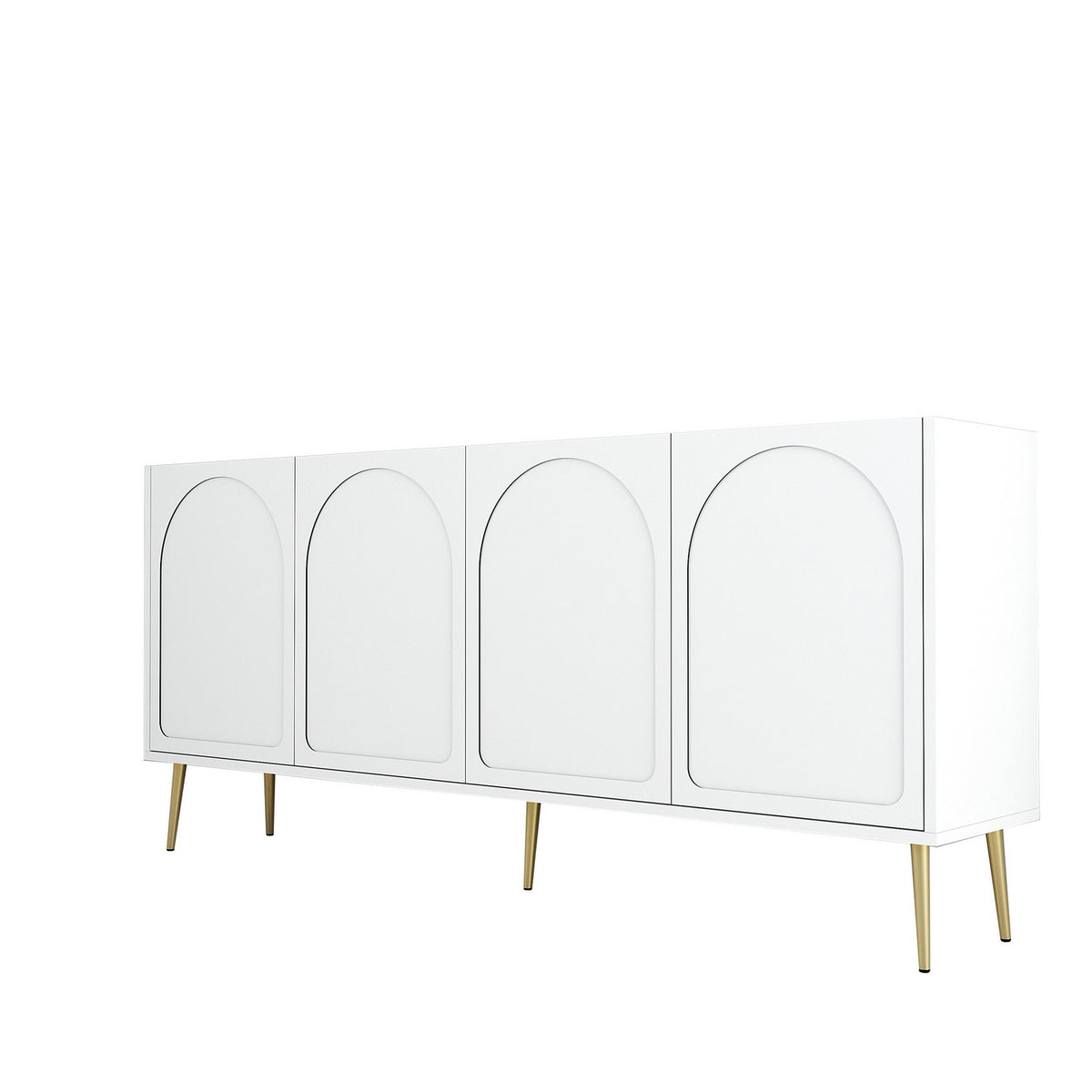 Κονσόλα Kastriani Λευκό - Χρυσό 180x35x80 εκ. Μελαμίνης