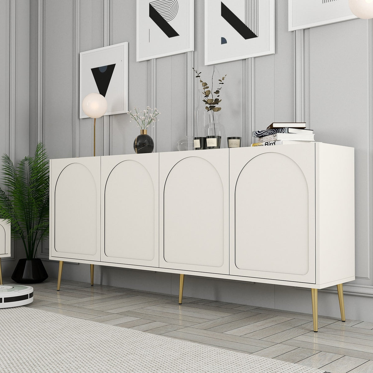 Κονσόλα Kastriani Κρεμ - Χρυσό 180x35x80 εκ. Μελαμίνης - Pakobazaar