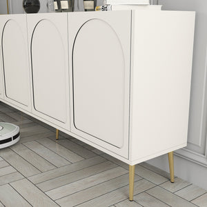 Κονσόλα Kastriani Κρεμ - Χρυσό 180x35x80 εκ. Μελαμίνης - Pakobazaar