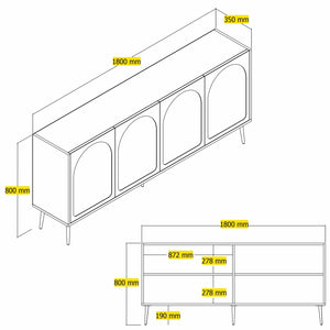 Κονσόλα Kastriani Κρεμ - Χρυσό 180x35x80 εκ. Μελαμίνης - Pakobazaar