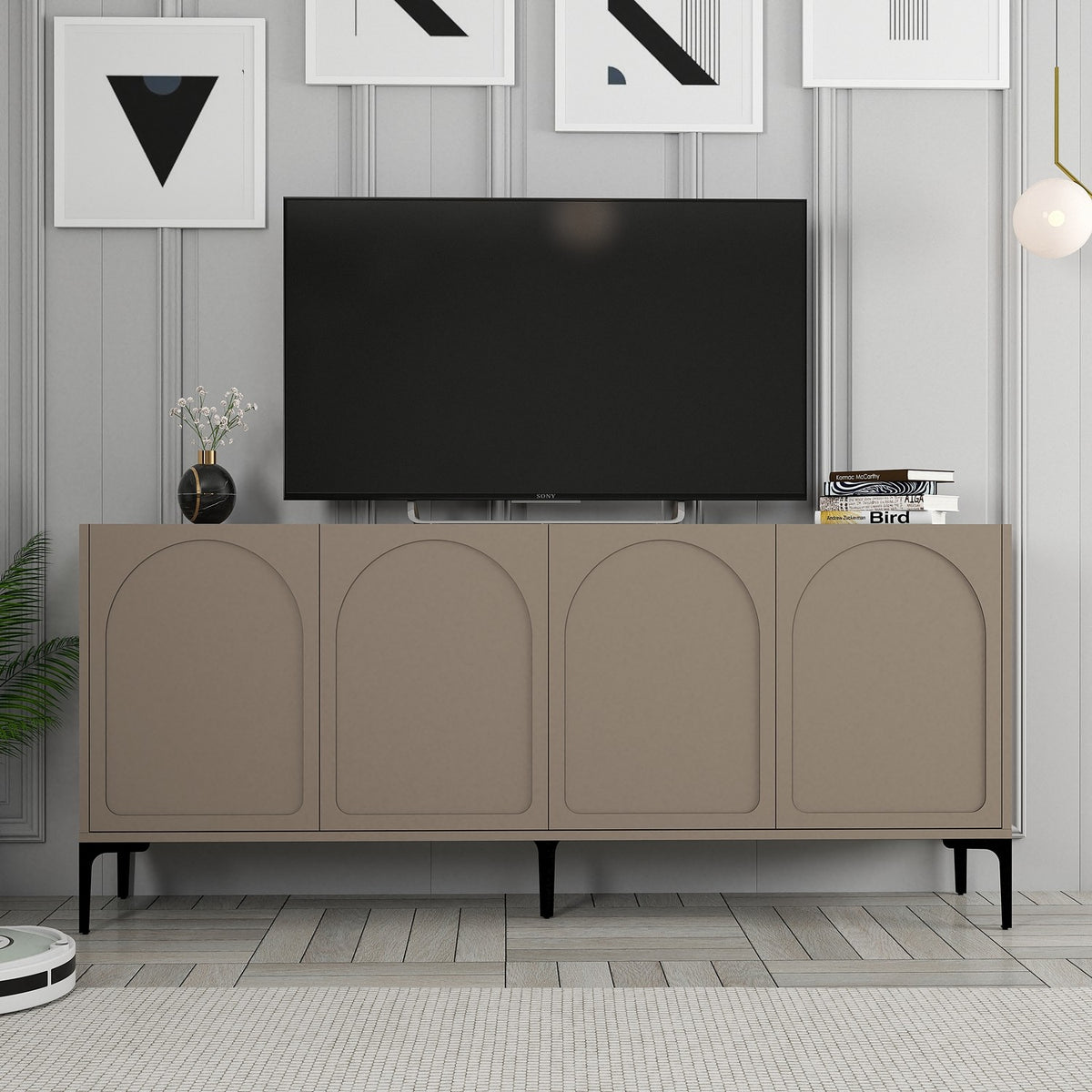 Κονσόλα Kastriani Atlas - Μαύρο 180x35x79 εκ. Μελαμίνης