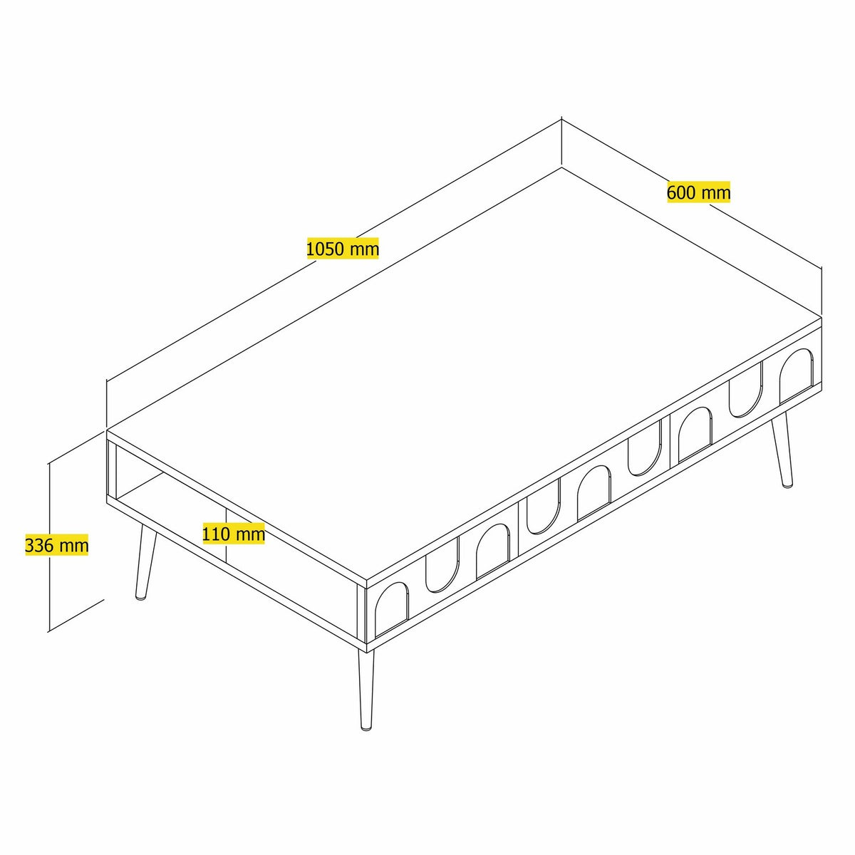 Τραπεζάκι Σαλονιού Kastriani Λευκό - Χρυσό 105x60x33.6 εκ. Μελαμίνης