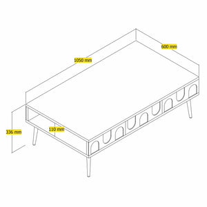 Τραπεζάκι Σαλονιού Kastriani Λευκό - Χρυσό 105x60x33.6 εκ. Μελαμίνης