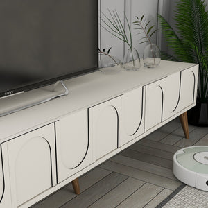 Σύνθεση Τηλεόρασης Kastriani Κρεμ - Καρυδί 180x35x44 εκ. Μελαμίνης