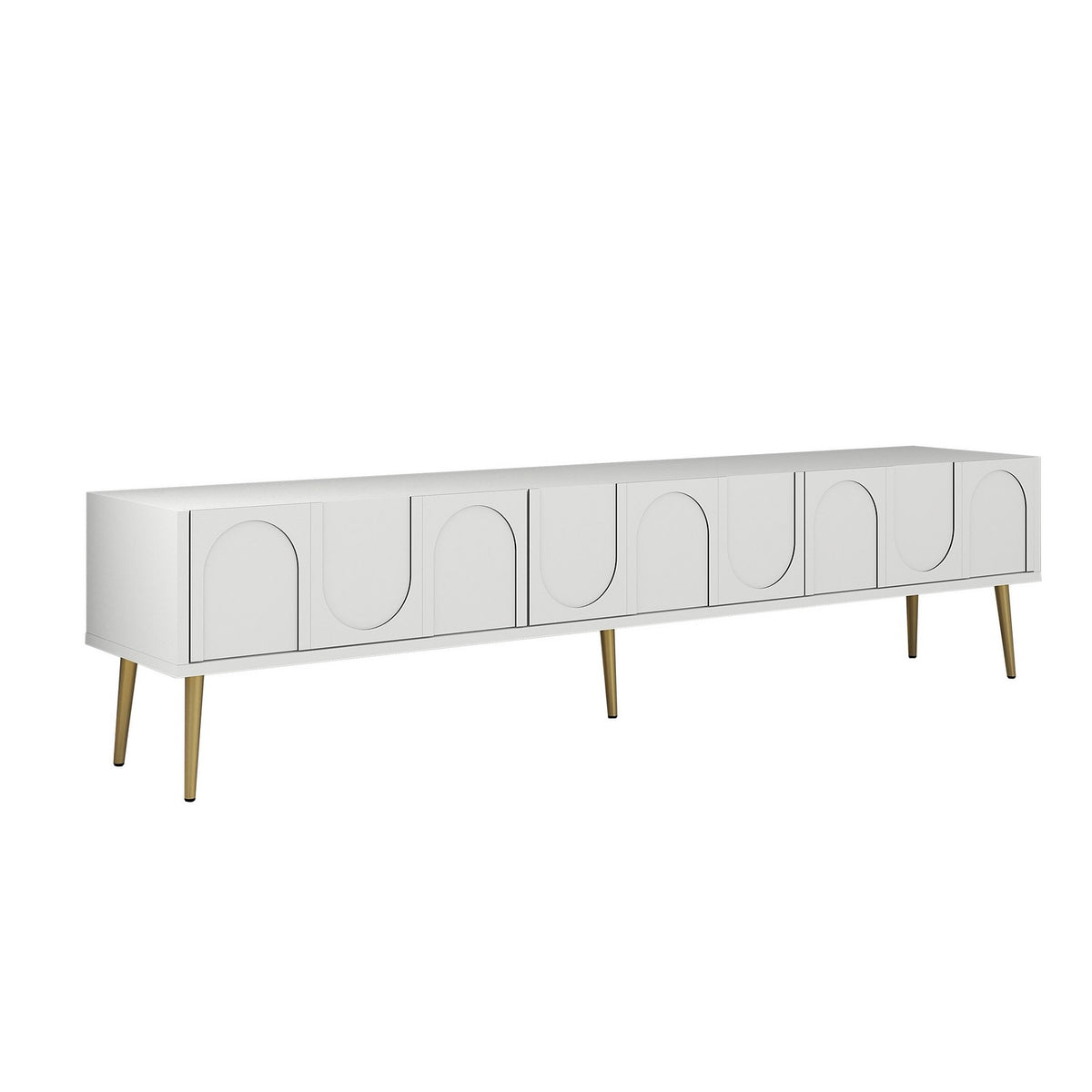 Έπιπλο Τηλεόρασης Kastriani Λευκό - Χρυσό 180x35x43 εκ. Μελαμίνης