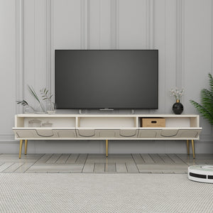 Έπιπλο Τηλεόρασης Kastriani Κρεμ - Χρυσό 180x35x43 εκ. Μελαμίνης