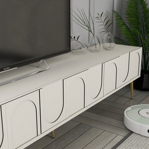 Έπιπλο Τηλεόρασης Kastriani Κρεμ - Χρυσό 180x35x43 εκ. Μελαμίνης