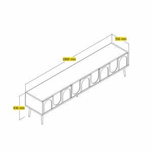 Έπιπλο Τηλεόρασης Kastriani Κρεμ - Χρυσό 180x35x43 εκ. Μελαμίνης