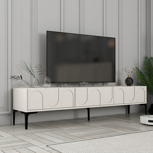 Έπιπλο Τηλεόρασης Kastriani Κρεμ - Μαύρο 180x35x42 εκ. Μελαμίνης