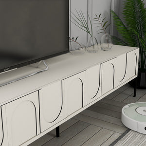 Έπιπλο Τηλεόρασης Kastriani Κρεμ - Μαύρο 180x35x42 εκ. Μελαμίνης