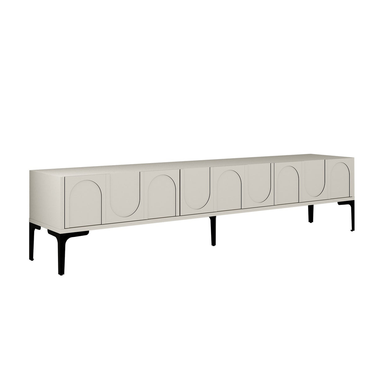 Έπιπλο Τηλεόρασης Kastriani Κρεμ - Μαύρο 180x35x42 εκ. Μελαμίνης