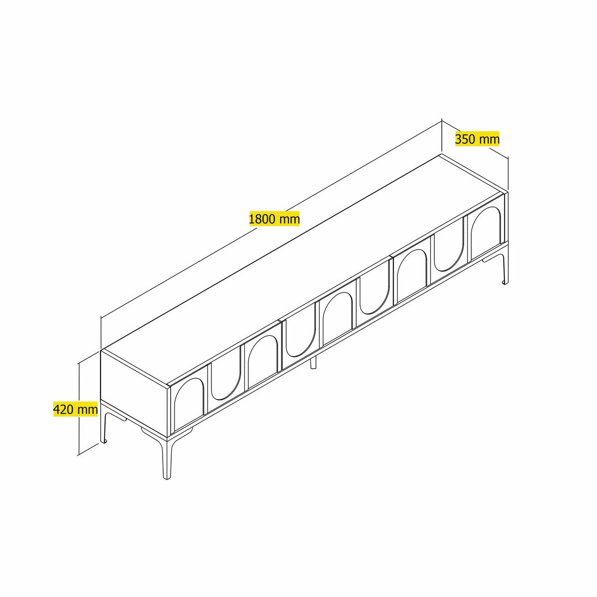Έπιπλο Τηλεόρασης Kastriani Κρεμ - Μαύρο 180x35x42 εκ. Μελαμίνης