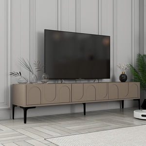 Έπιπλο Τηλεόρασης Kastriani Atlas - Μαύρο 180x35x42 εκ. Μελαμίνης