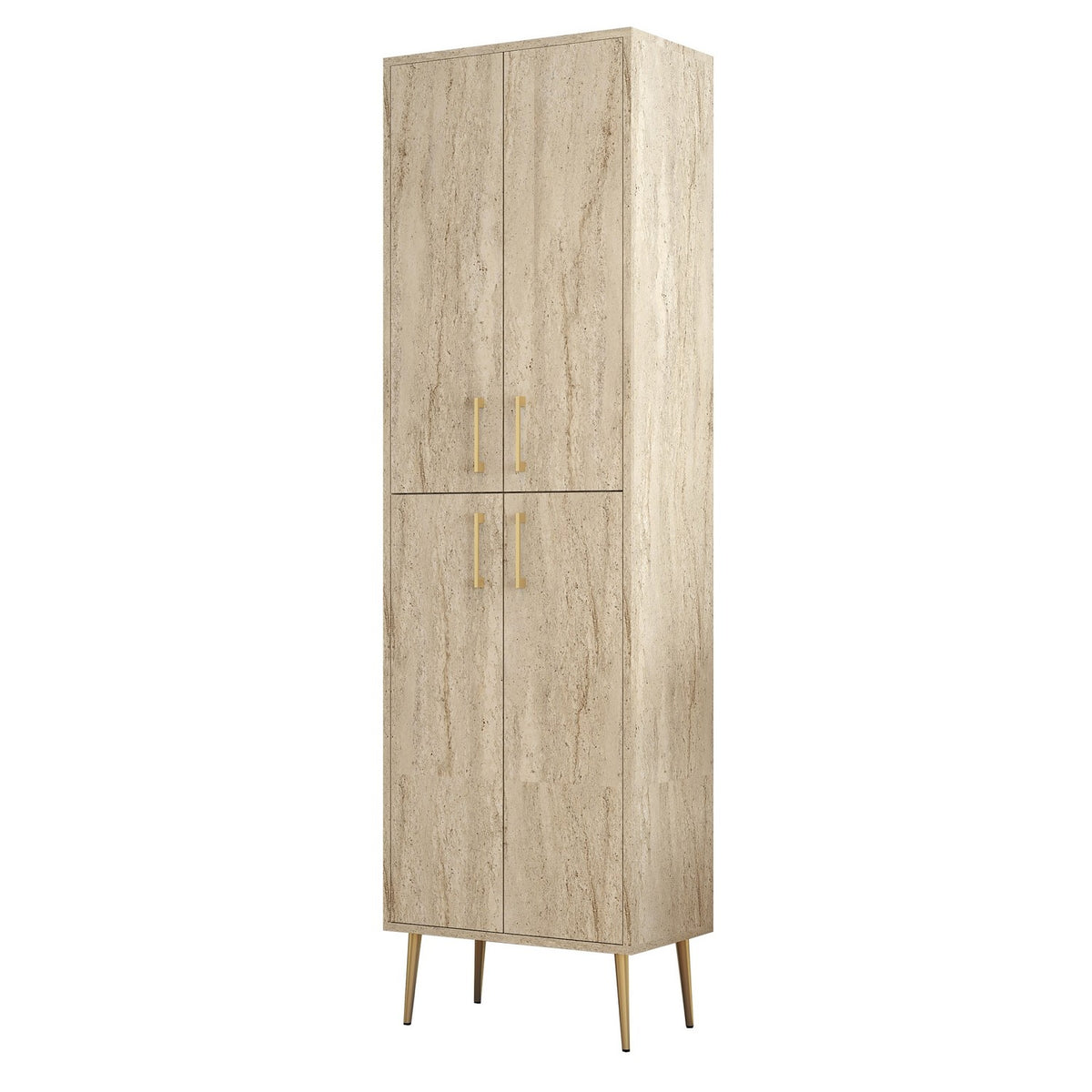 Στήλη Αποθήκευσης Nikiti Travertine 60x35x200 εκ. Μελαμίνης