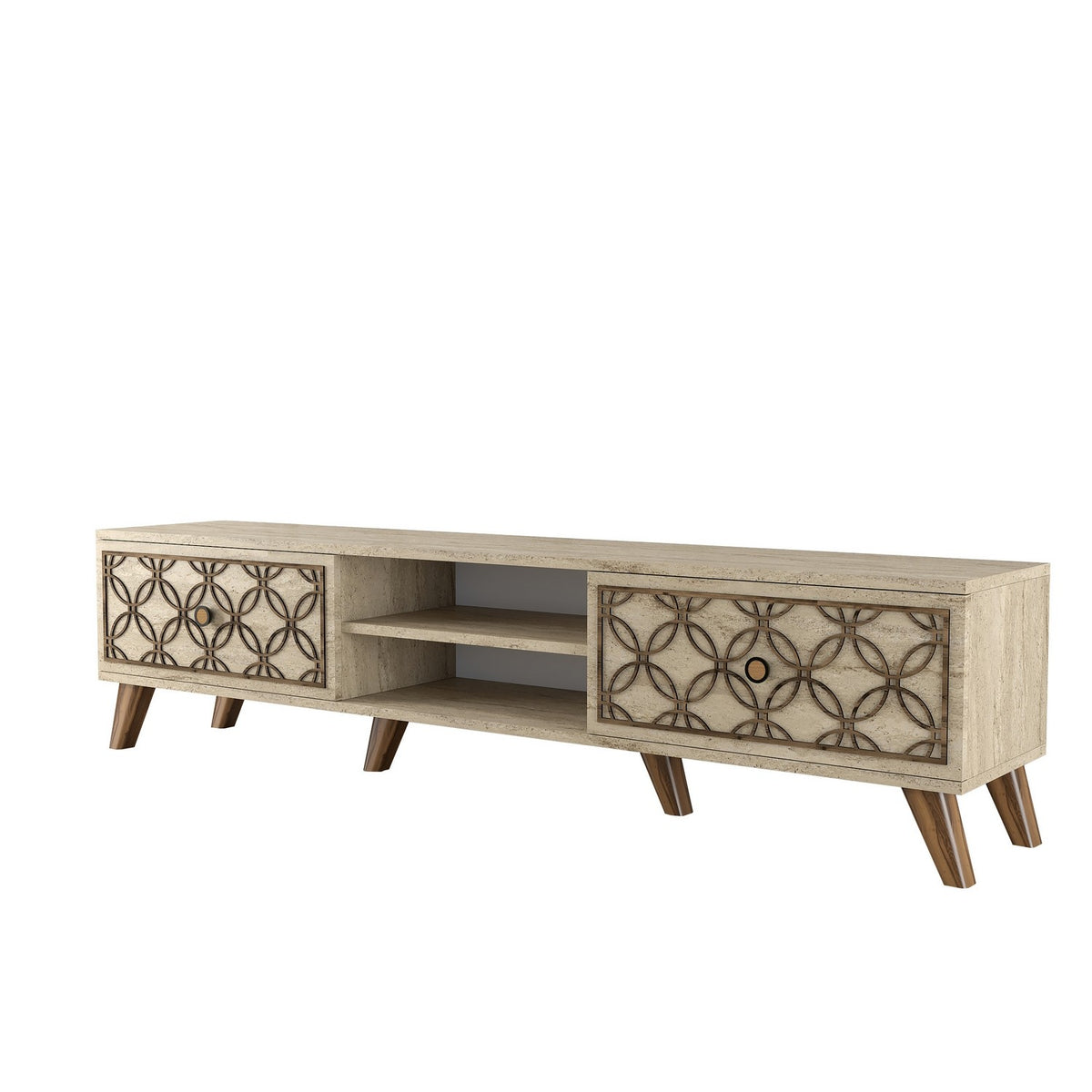 Έπιπλο Τηλεόρασης Plomari Travertine 180x37x44 εκ. Μελαμίνης