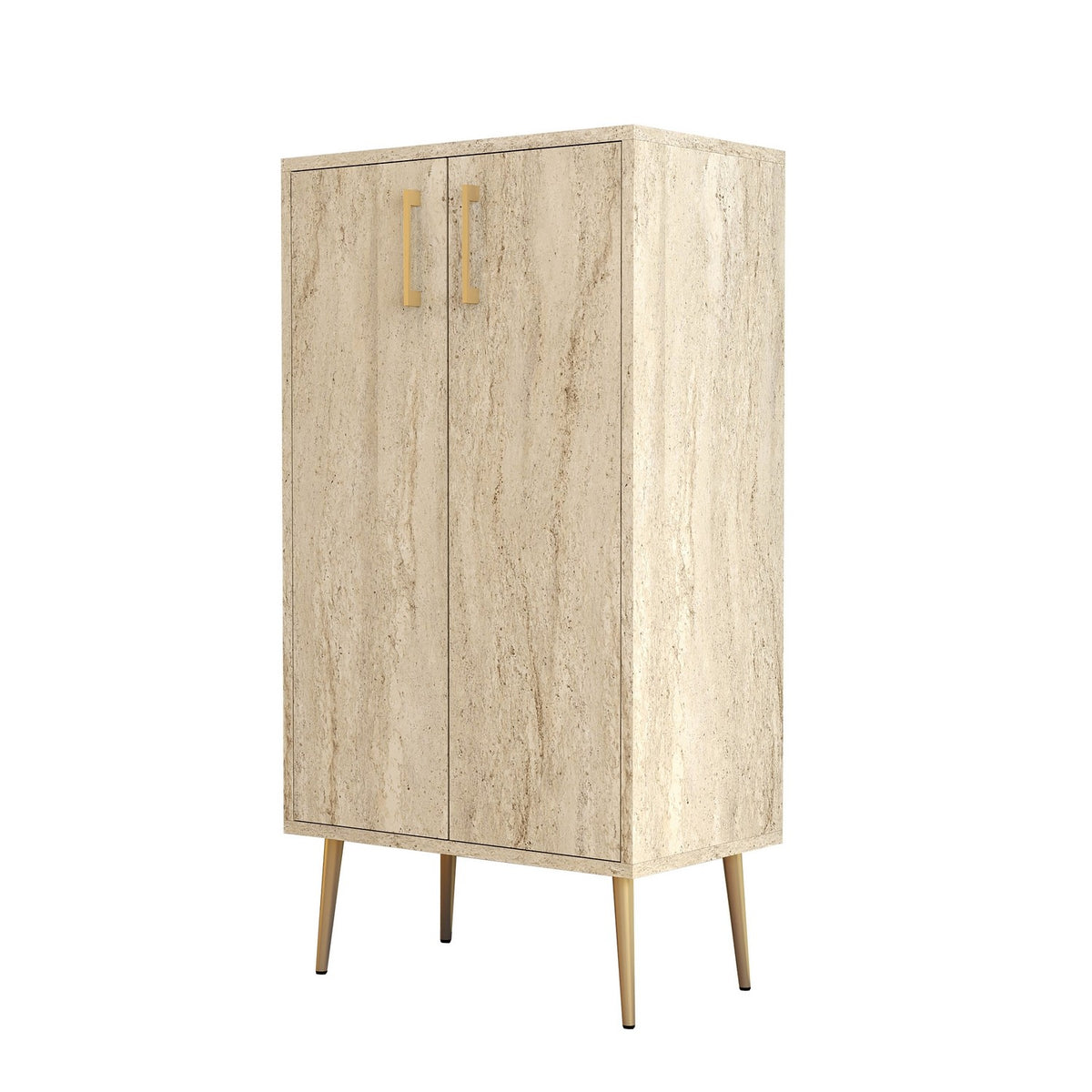 Παπουτσοθήκη Rentina Με Ράφια Travertine 60x35x111 εκ. Μελαμίνης - Pakobazaar
