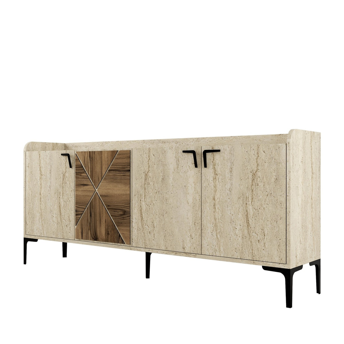 Κονσόλα Gavrio Καρυδί - Travertine 180x35x78 εκ. Μελαμίνης