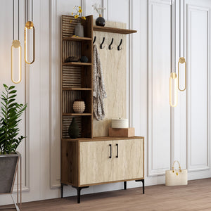 Έπιπλο Εισόδου Psathoura Καρυδί - Travertine 90x35x200 εκ. Μελαμίνης