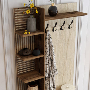 Έπιπλο Εισόδου Psathoura Καρυδί - Travertine 90x35x200 εκ. Μελαμίνης