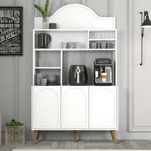 Ντουλάπι Καφέ Kastriani Λευκό - Καρυδί 120x35x202 εκ. Μελαμίνης