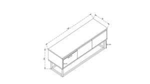 Έπιπλο Τηλεόρασης Kalamos Μαύρο - Πεύκο 140x40x50 εκ. Μελαμίνης