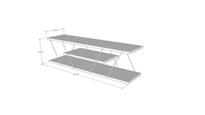 Έπιπλο Τηλεόρασης Plaka Λευκό - Μαύρο 120x33x33 εκ. Μελαμίνης