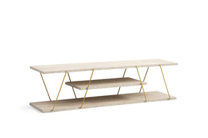 Έπιπλο Τηλεόρασης Plaka Χρυσό - Travertine 120x30x33 εκ. Μελαμίνης