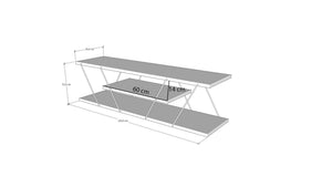 Έπιπλο Τηλεόρασης Plaka Μαύρο - Travertine 120x30x33 εκ. Μελαμίνης