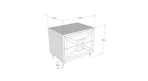 Κομοδίνο Amvrakia Ανθρακί - Δρυς 50x40x55 εκ. Μελαμίνης