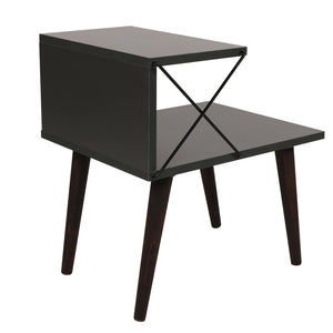 Κομοδίνο Zacharo Ανθρακί 50x40x55 εκ. Μελαμίνης