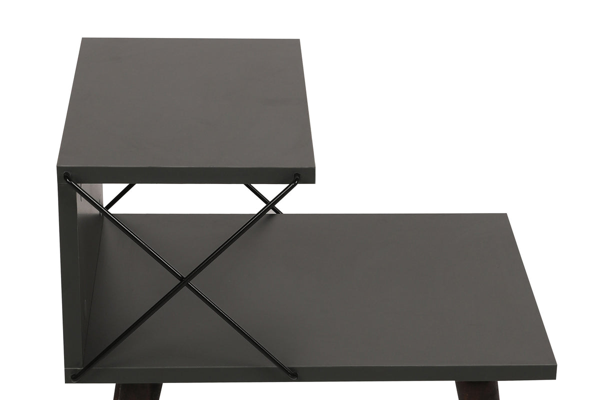 Κομοδίνο Zacharo Ανθρακί 50x40x55 εκ. Μελαμίνης