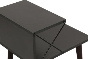 Κομοδίνο Zacharo Ανθρακί 50x40x55 εκ. Μελαμίνης