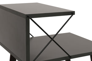 Κομοδίνο Zacharo Ανθρακί 50x40x55 εκ. Μελαμίνης