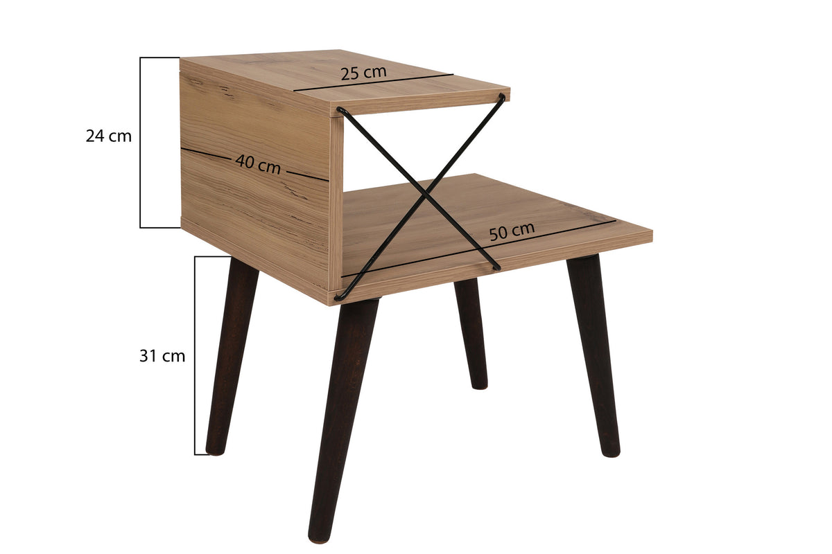 Κομοδίνο Zacharo Πεύκο 50x40x55 εκ. Μελαμίνης