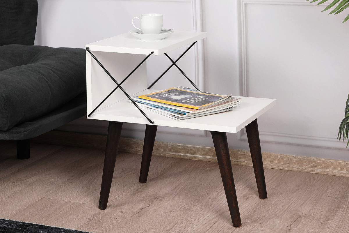 Κομοδίνο Zacharo Λευκό 50x40x55 εκ. Μελαμίνης