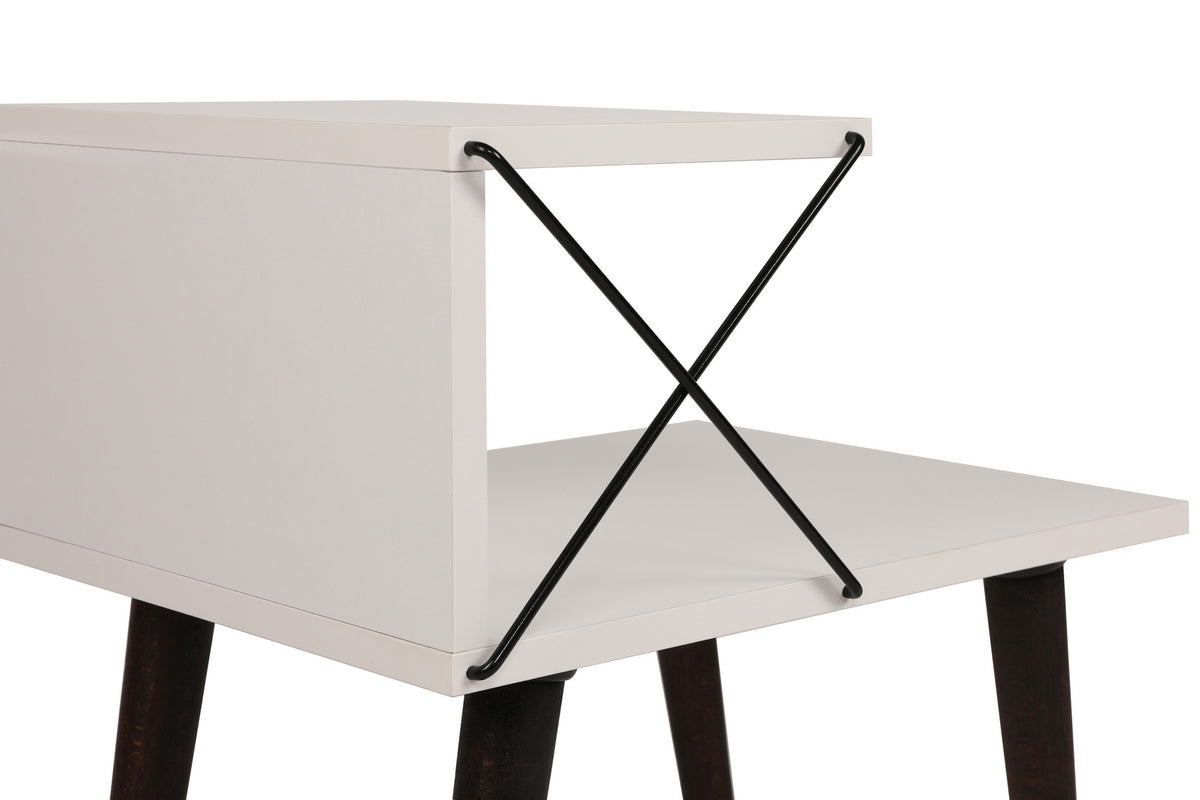 Κομοδίνο Zacharo Λευκό 50x40x55 εκ. Μελαμίνης