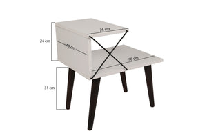 Κομοδίνο Zacharo Λευκό 50x40x55 εκ. Μελαμίνης