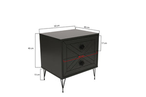 Κομοδίνο Atokos Ανθρακί 50x40x55 εκ. Μελαμίνης
