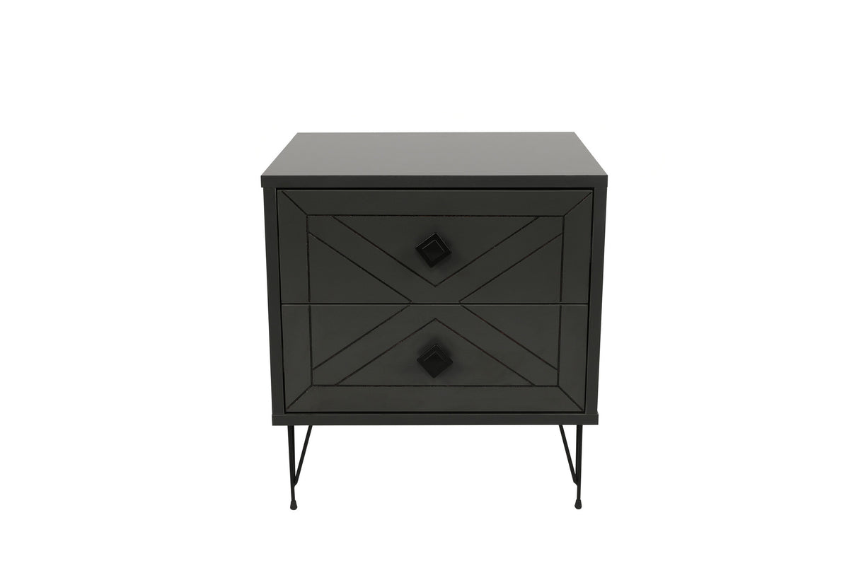 Κομοδίνο Atokos Ανθρακί 50x40x55 εκ. Μελαμίνης