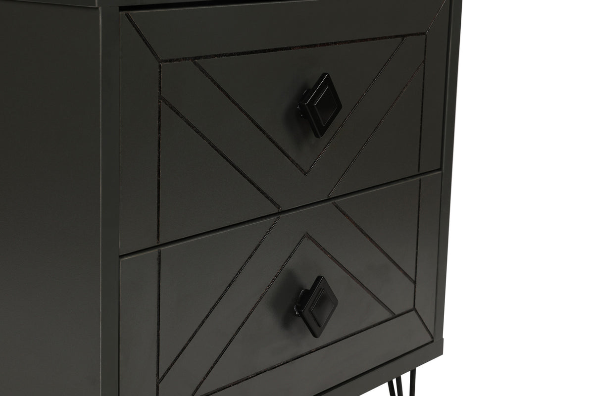 Κομοδίνο Atokos Ανθρακί 50x40x55 εκ. Μελαμίνης