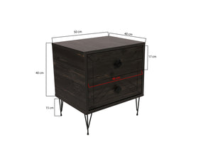 Κομοδίνο Atokos Σκούρο Καφέ 50x40x55 εκ. Μελαμίνης